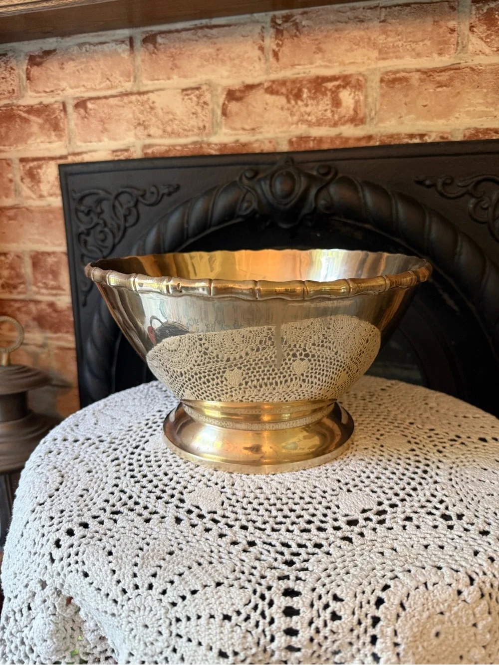 Vintage Brass Decorative Bowl - Bamboo Design Elegant Centerpiece or Accent
